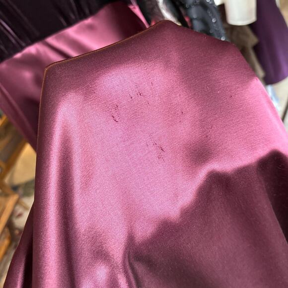 Vintage Byer Too! California Burgundy Velvet & Satin Maxi Dress Size 13 - Picture 8 of 8